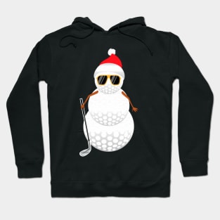 Santa Snowman Golf Ball Golfer Hoodie